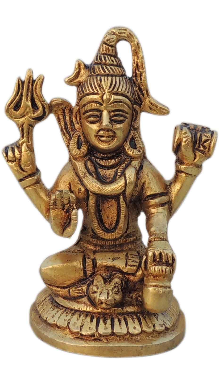 Brass Showpiece Shiv Ji God Idol Statue - 3*1.7*4 Inch (BS1529 E)