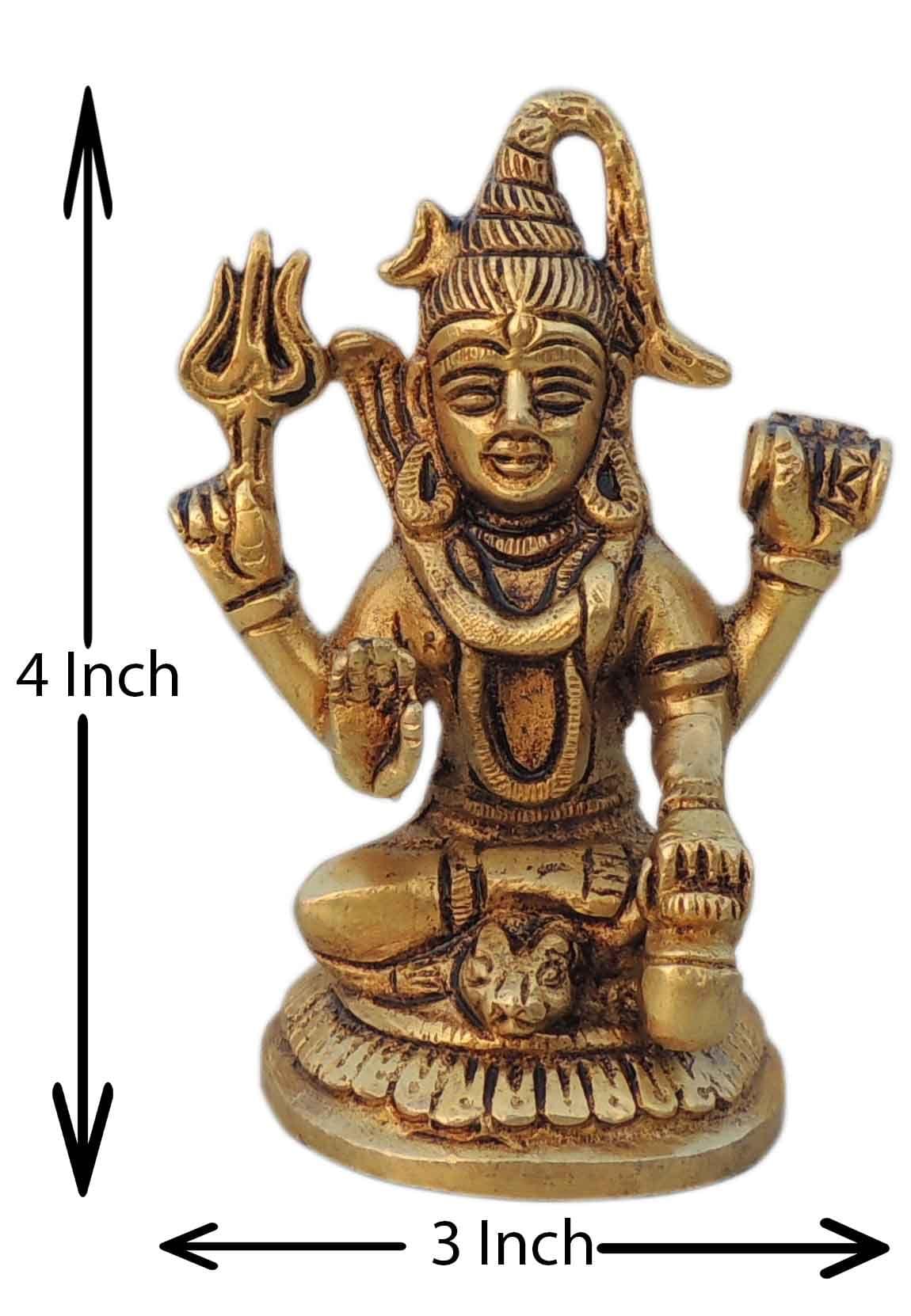 Brass Showpiece Shiv Ji God Idol Statue - 3*1.7*4 Inch (BS1529 E)