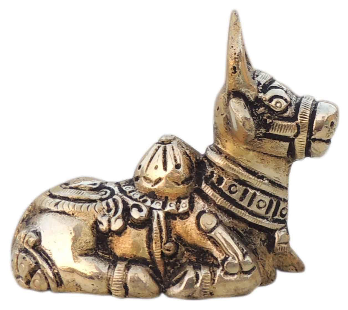 Brass Showpiece Nandi God Idol Statue  - 3*1.5*2.6 Inch (BS1530 C)