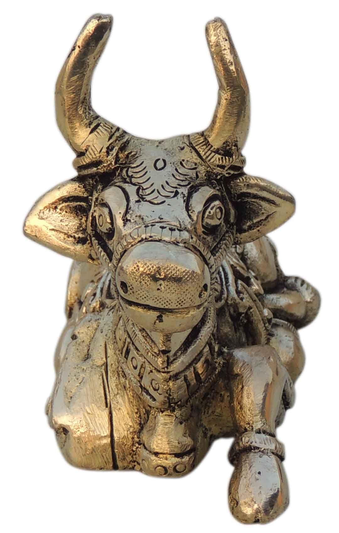 Brass Showpiece Nandi God Idol Statue  - 3.7*2*3.2 Inch (BS1530 E)