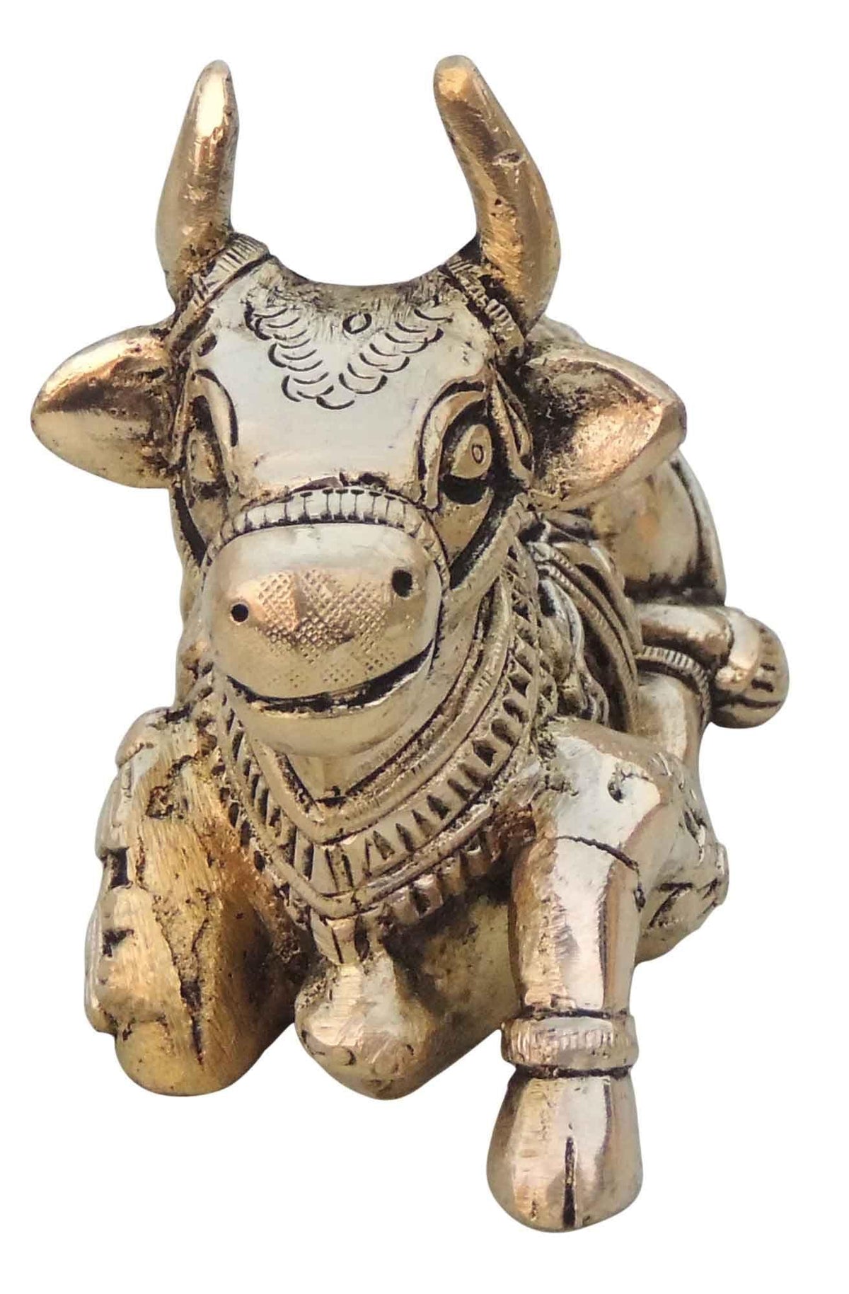 Brass Showpiece Nandi God Idol Statue  - 4.5*2.3.7 Inch (BS1530 G)