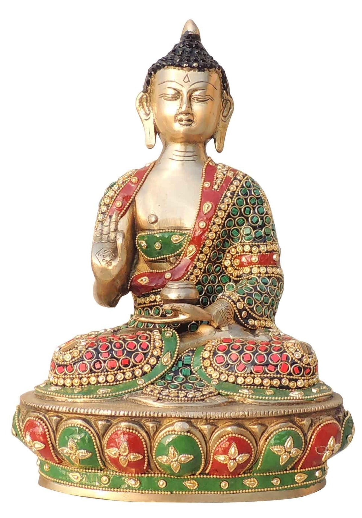 Brass Showpiece Buddha Ji God Idol Statue - 8*5*12 Inch (BS1547 F)