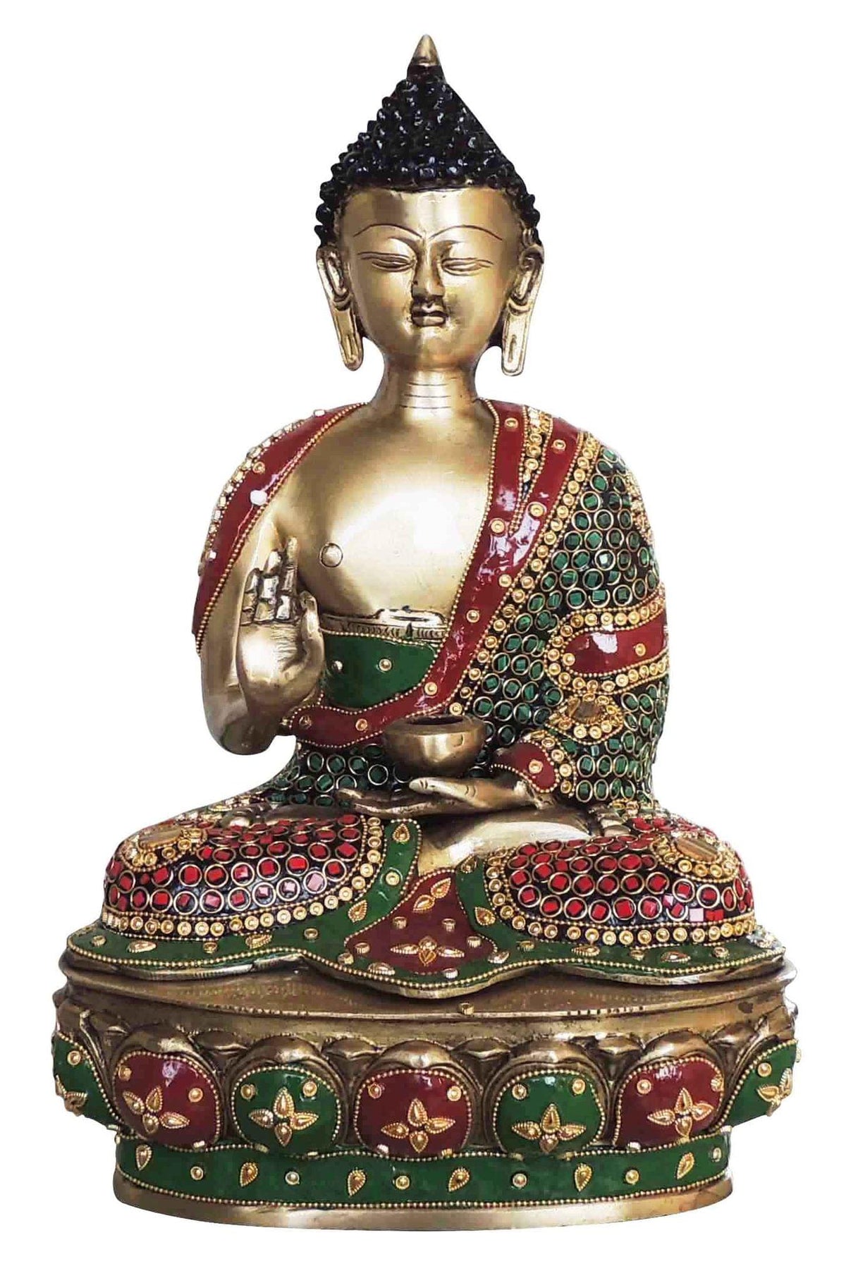 Brass Showpiece Buddha Ji God Idol Statue - 9.5*8*15 Inch (BS1547 G)