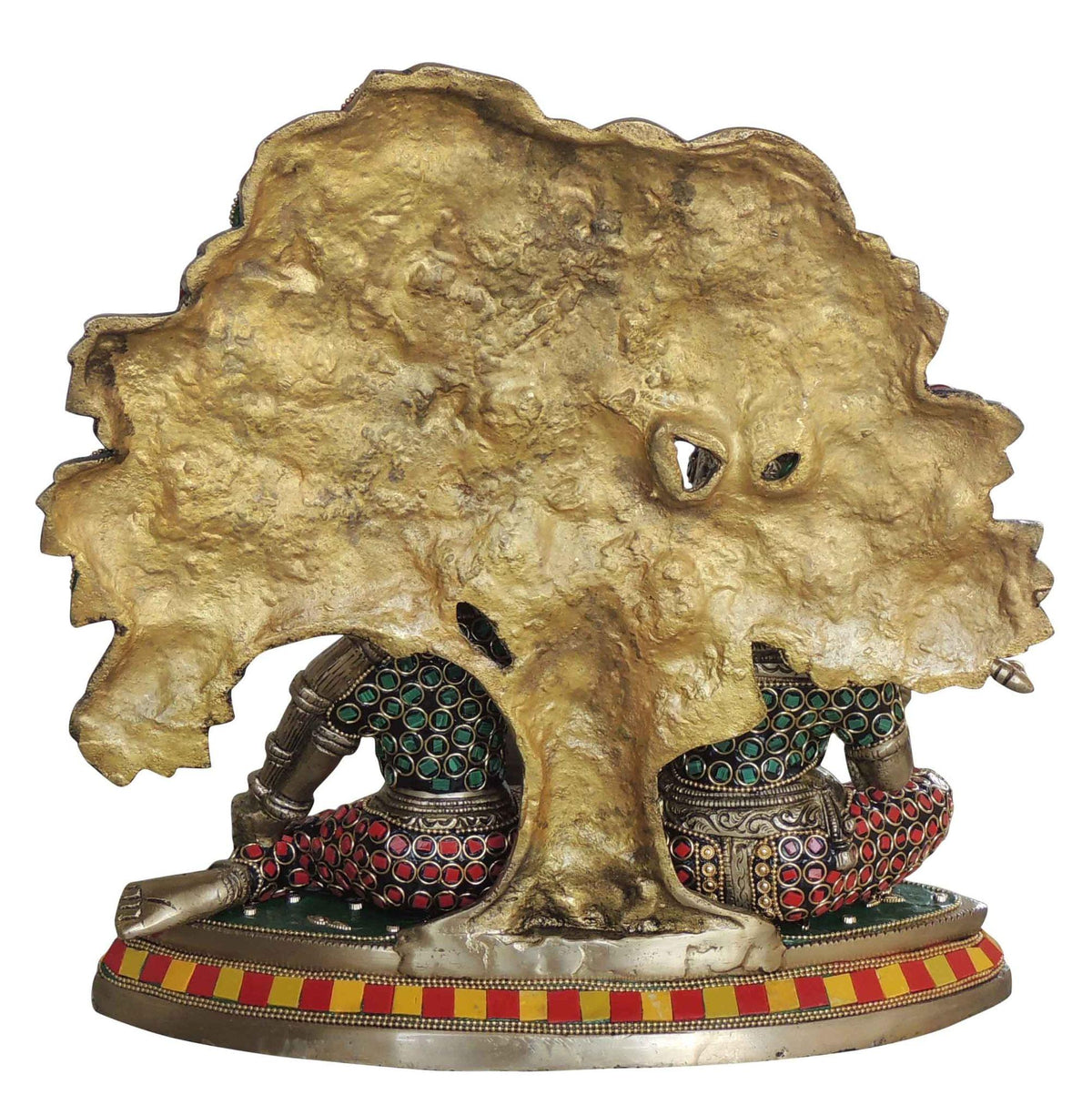 Brass Showpiece Radha Krishna with Tree God Idol Statue  - 11.7*4.7*11.7 inch (BS1548 E)