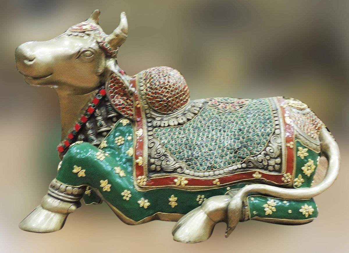 Brass Showpiece Nandi God Idol Statue  - 22*10*14 Inch (BS1561 A)