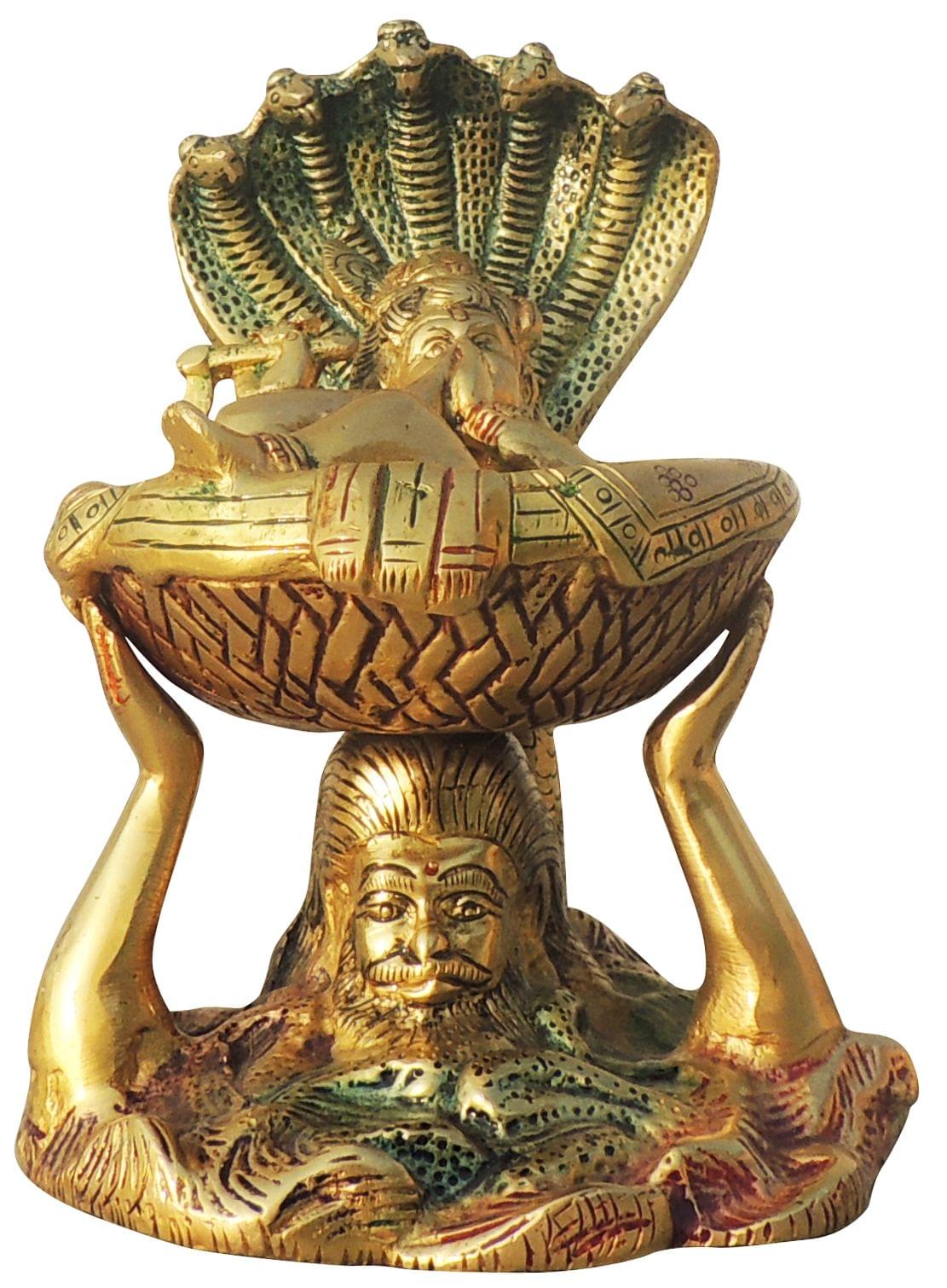 Brass Vasudev with Krishna Crossing River statue Idol - 5*4.5*6.2 Inch (BS1576 C)