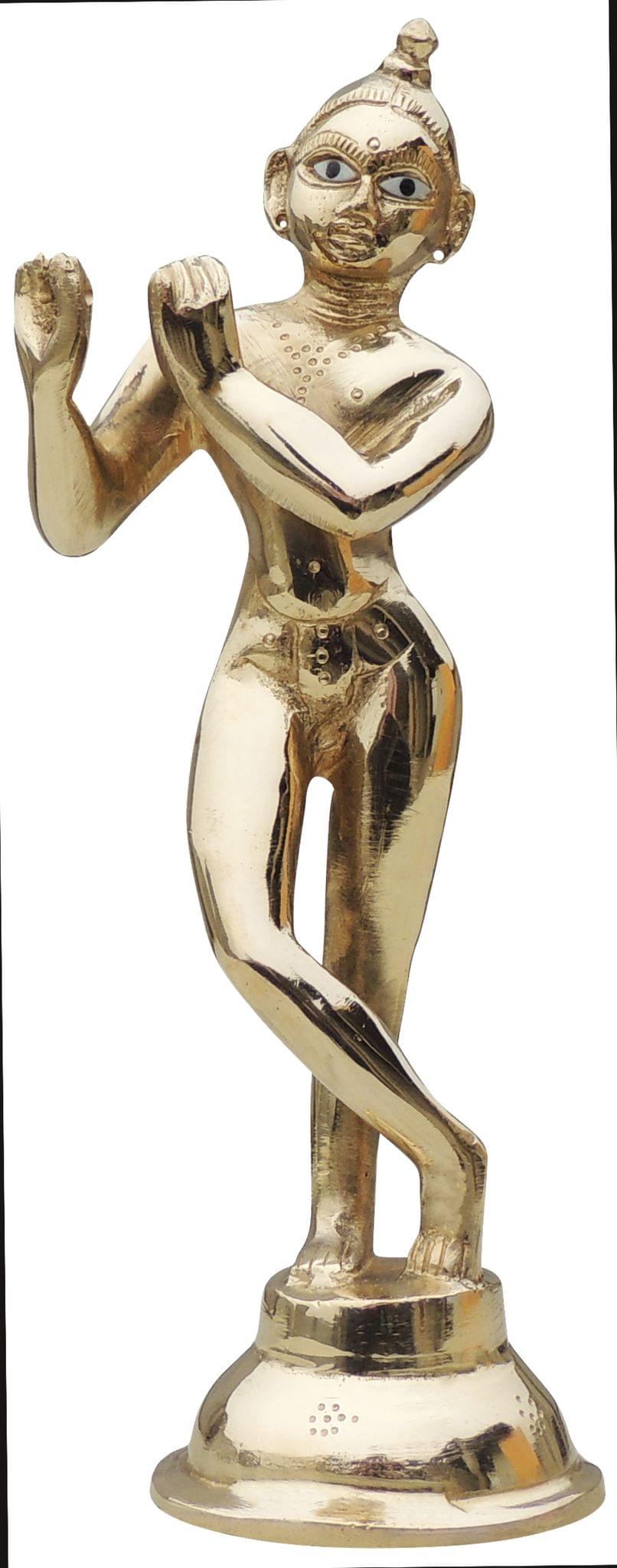Brass Showpiece Krishna Thakur Ji Jugal Jodi Statue - 2.7*2.7*9 Inch (BS1583 K)