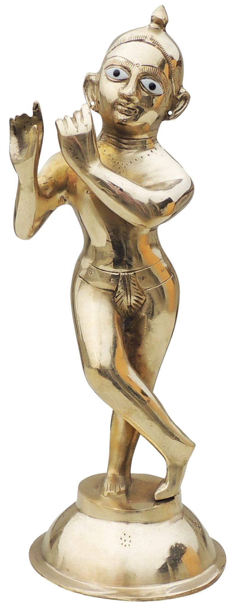 Brass Showpiece Krishna Thakur Ji Jugal Jodi Statue - 4.6*4.6*12.5 Inch (BS1584 K)