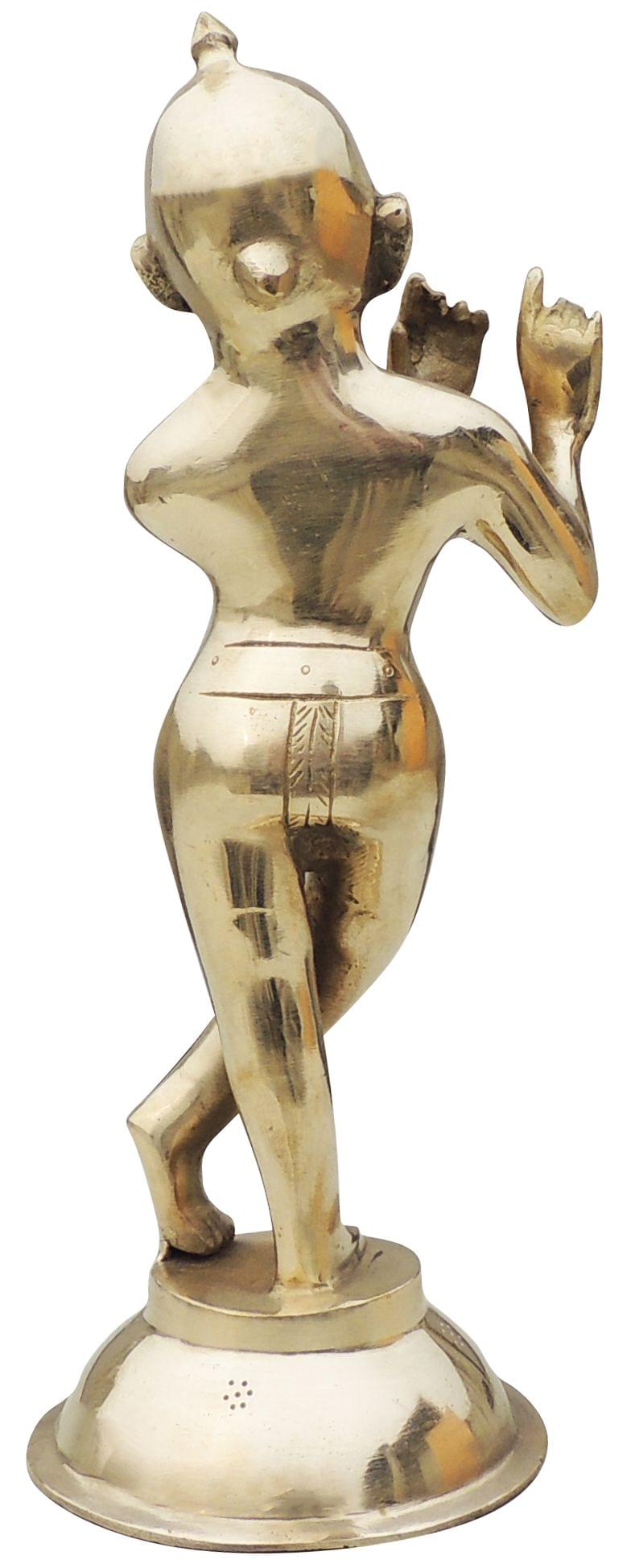 Brass Showpiece Krishna Thakur Ji Jugal Jodi Statue - 4.6*4.6*12.5 Inch (BS1584 K)
