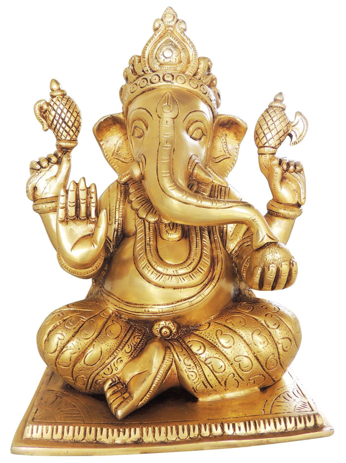 Brass Showpiece Ganesh Ji God Idol Statue - 10.5*6.5*13 Inch (BS1588 F)