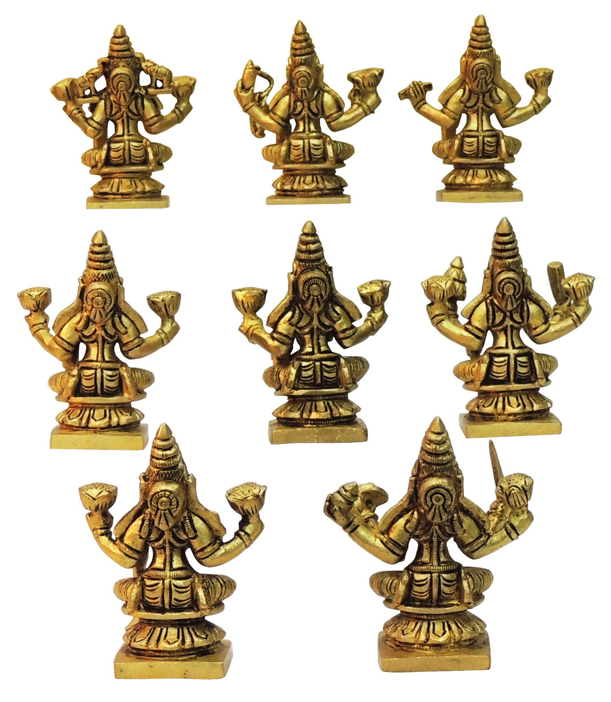 Brass Showpiece Aashta Laxmi Set Idol Statue- 2*1.5*3.5 Inches (BS1612 D)