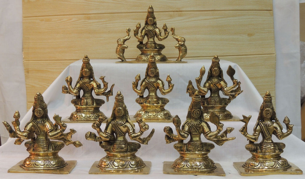 Brass Showpiece Wall Handing Aashta Laxmi Set Idol Statue- 5*3 Inches (BS1612 H)