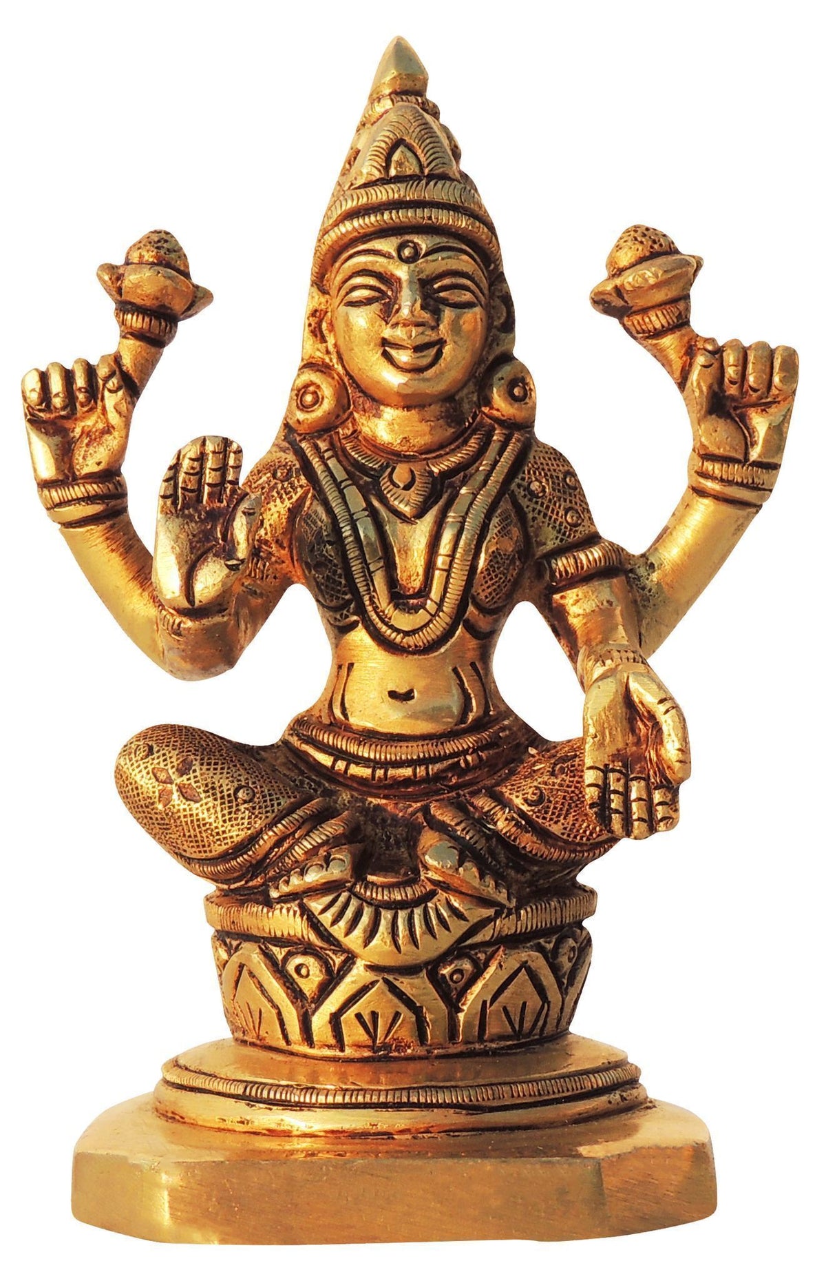 Brass Showpiece Laxmi Ji God Idol Statue - 3*2.2*4.2 Inch (BS1613 L)