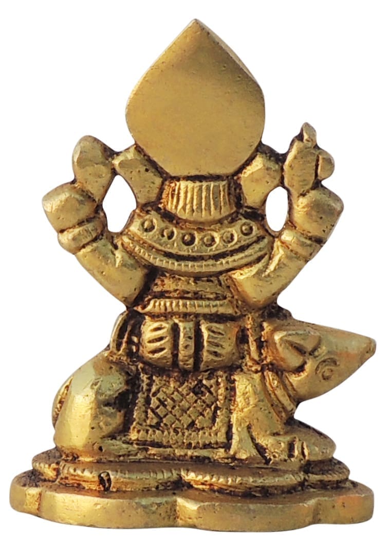 Brass Showpiece Ganesh Ji God Idol Statue - 2*1.2*2.5 Inch (BS1614 G)