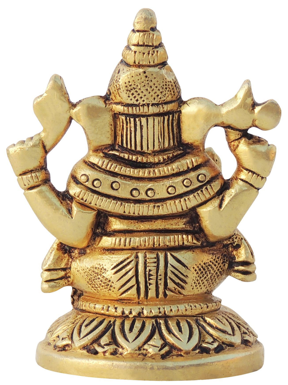 Brass Showpiece Ganesh Ji God Idol Statue - 2*1.7*3 Inch (BS1617 G)