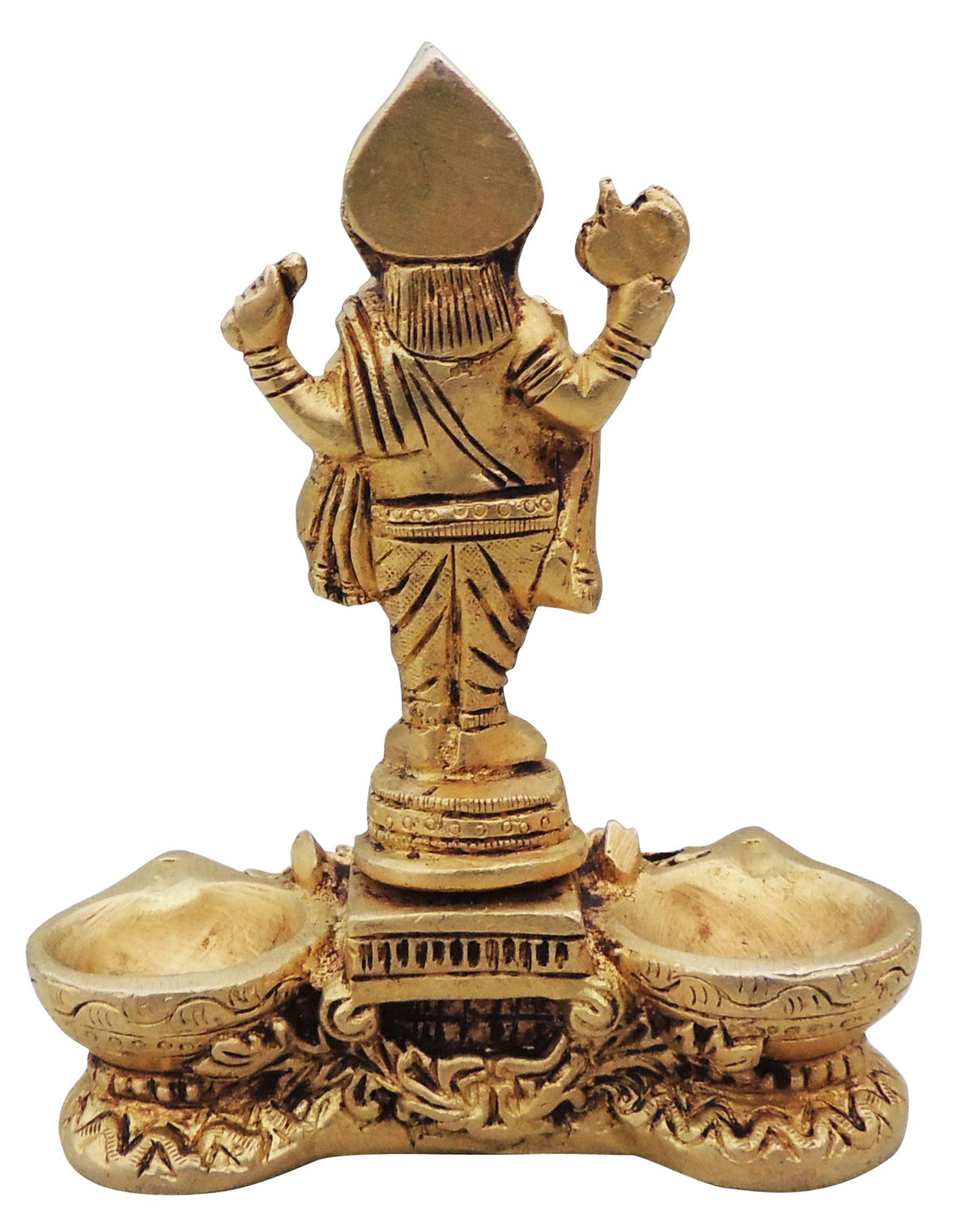 Brass Showpiece Deepak With Ganesh Ji God Idol Statue - 4.5*2.2*5.5 Inch (BS1639 C)