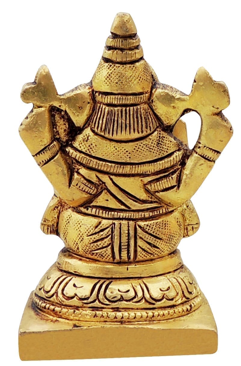 Brass Showpiece Ganesh JiGod Idol Statue - 2*1.5*3.2 Inch (BS1645 G)