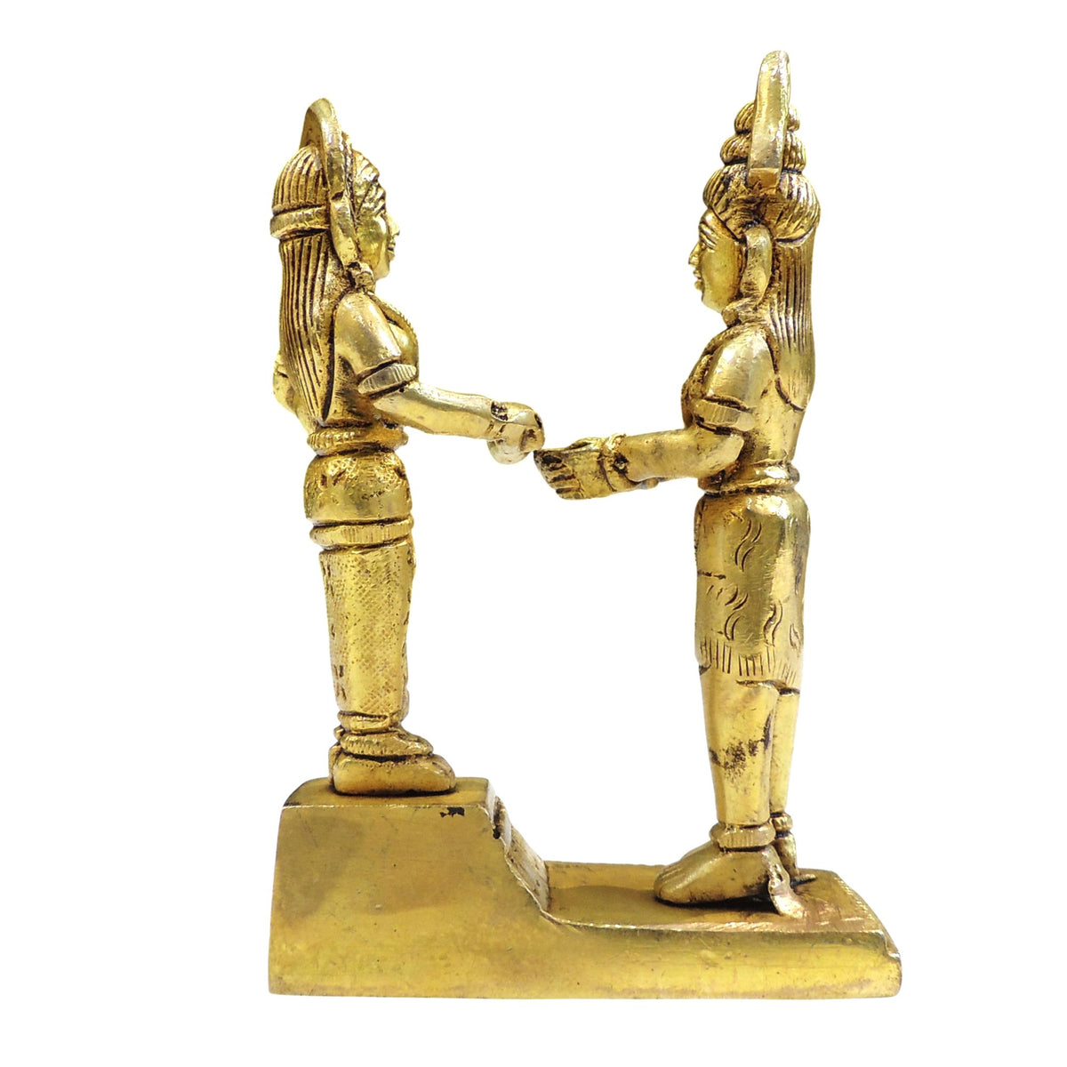 Brass Showpiece Shiv Parvati Standing God Idol Statue - 3.5*1.5*5.2 Inch (BS1671 C)