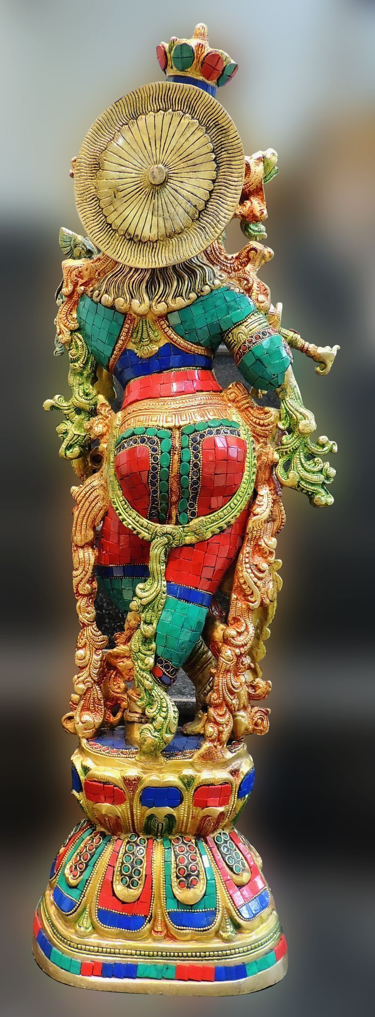 Brass Showpiece Krishna Ji God Idol Statue - 9.5*5*29 Inch (BS1676 K)