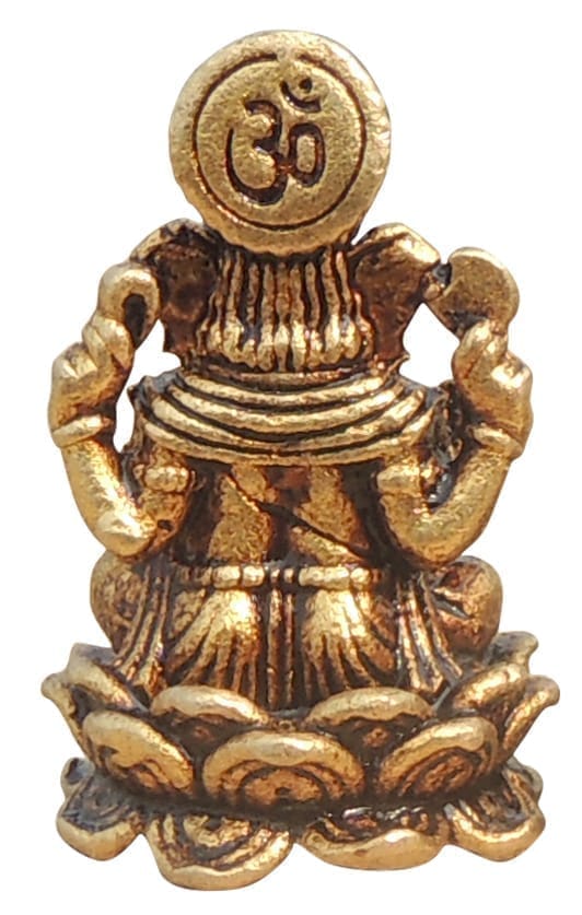 Brass Showpiece Ganesh Ji God Idol Statue - 0.6*0.6*1.1 Inch (BS1686 G)