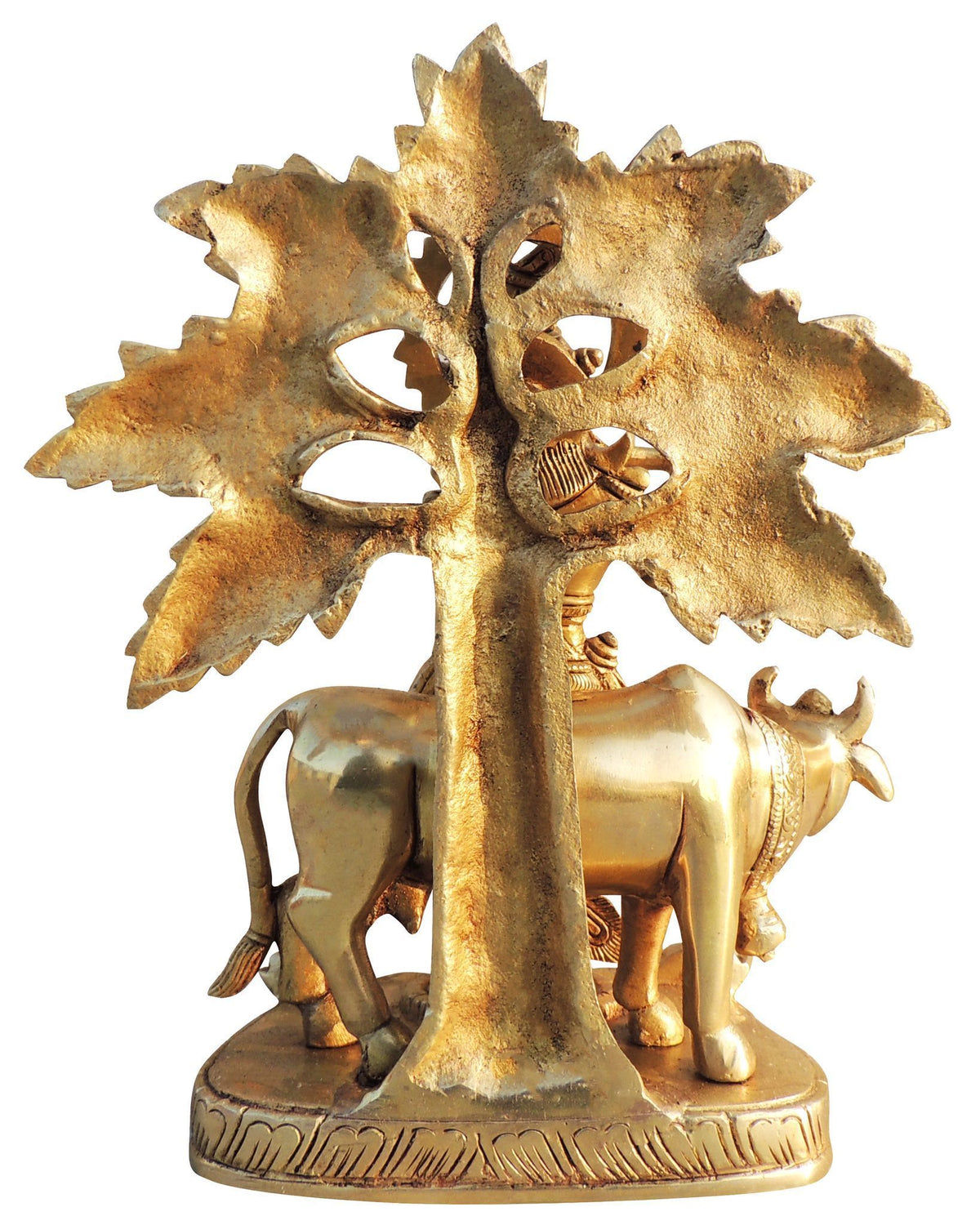 Brass Showpiece Cow Krishna God Idol Statue - 6*4*8.7 Inch (BS1692 E)