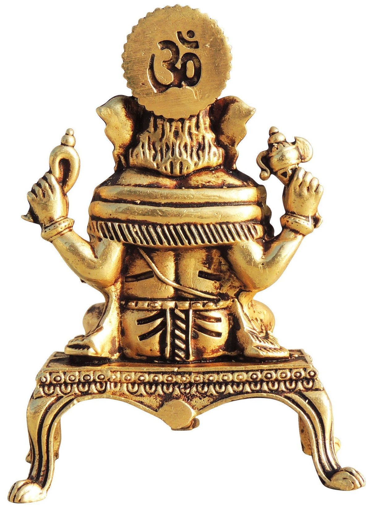 Brass Showpiece Ganesh Ji God Idol Statue, Made From Machine - 2.7*1.5*3.8 Inch (BS1700 G)