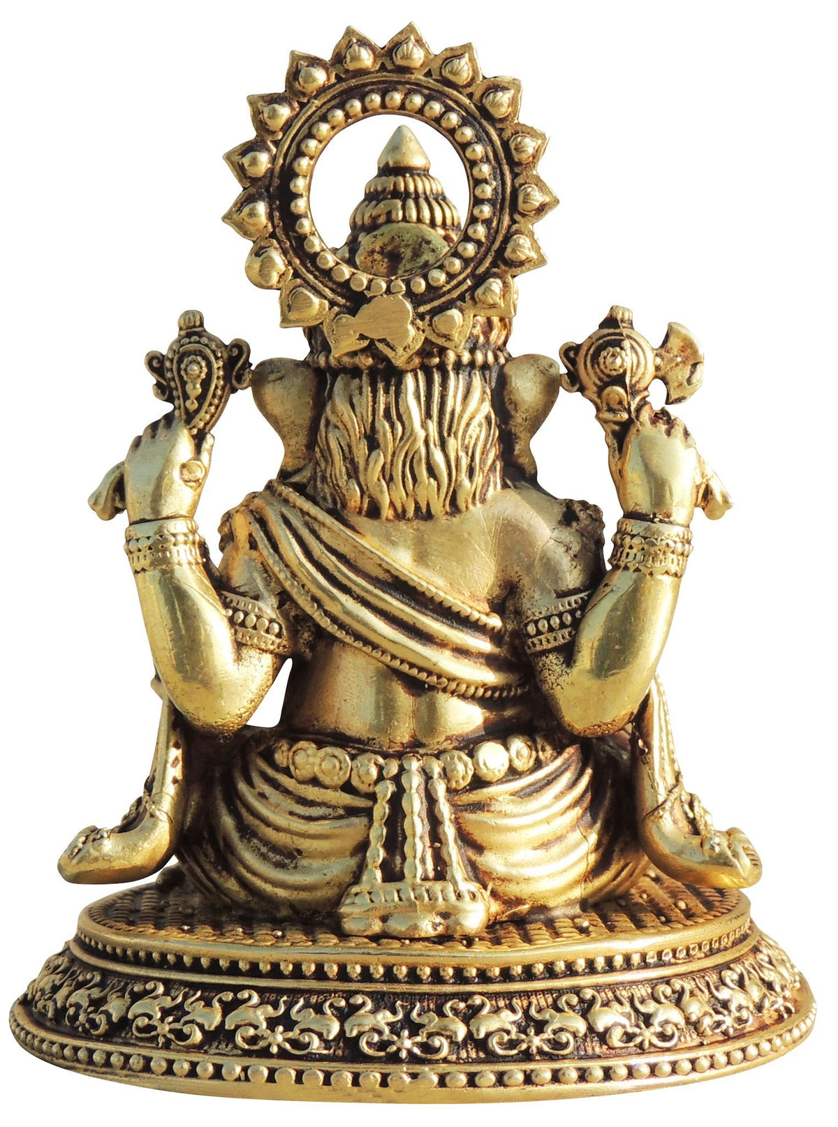 Brass Showpiece Ganesh Ji God Idol Statue, Made From Machine - 3.5*3*4 Inch (BS1702 G)