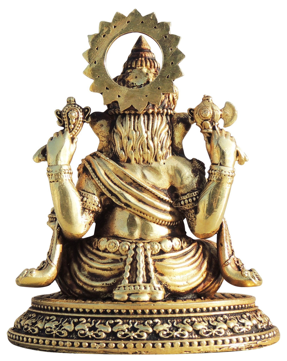 Brass Showpiece Ganesh Ji God Idol Statue, Made From Machine - 3.7*3.5*4.5 Inch (BS1703 G)