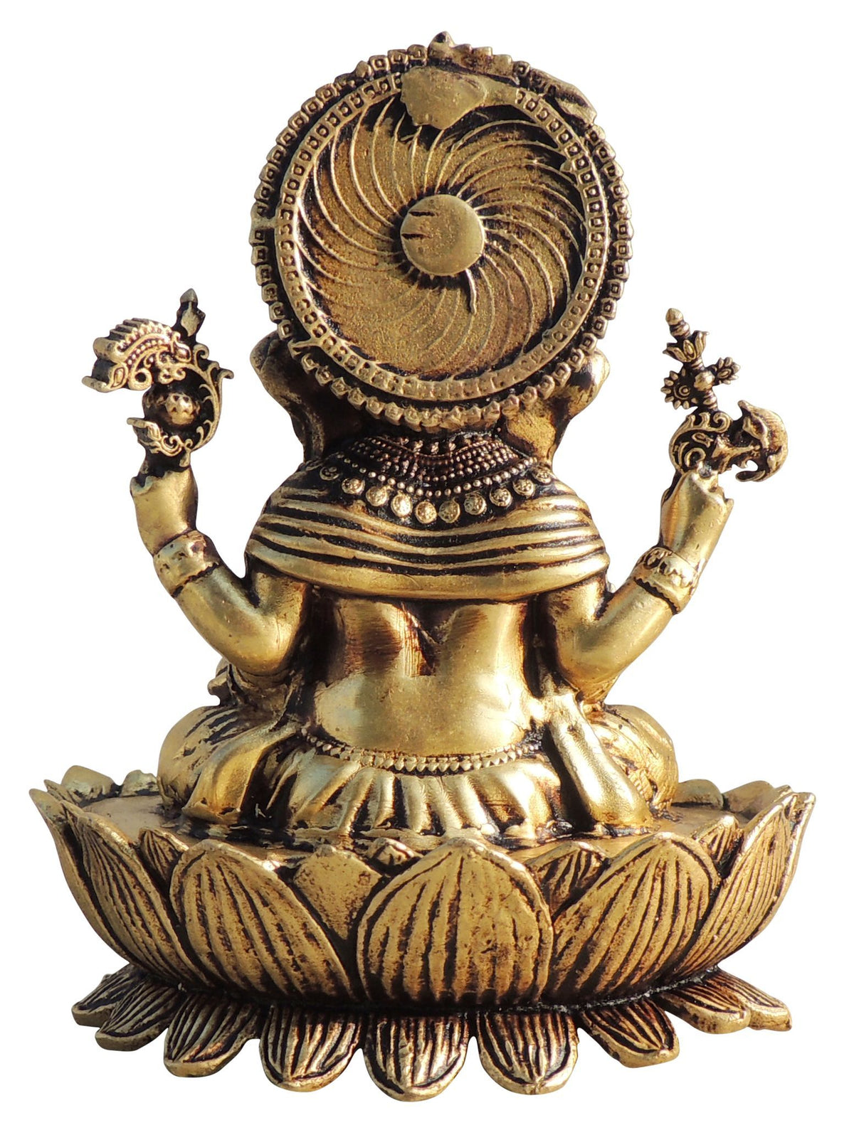 Brass Showpiece Ganesh Ji God Idol Statue, Made From Machine - 3.2*2*3.7 Inch (BS1705 G)