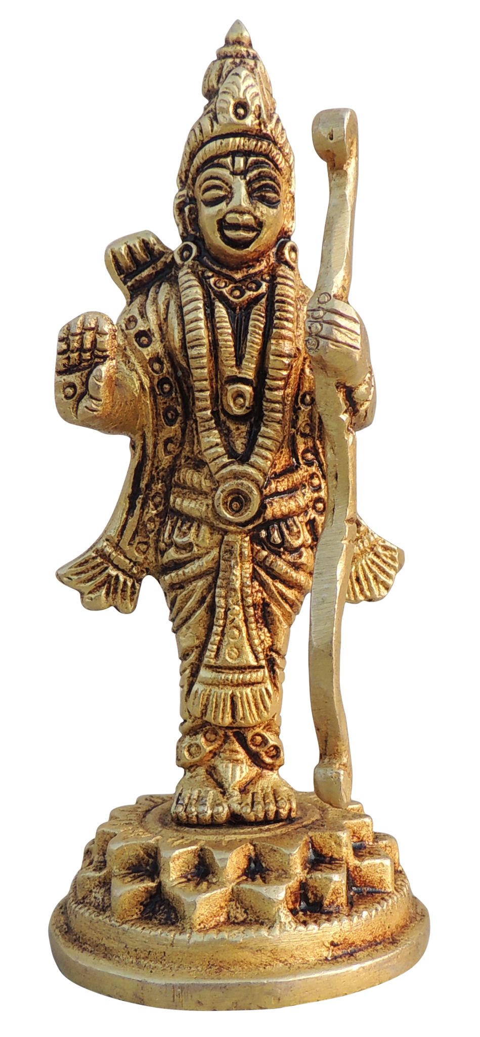 Brass Showpiece Ram Ji God Idol Statue - 1.1*1.1*3.3 Inch (BS1709 C)