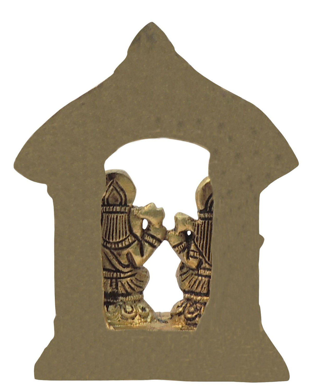 Brass Showpiece Laxmi Ganesh Mandir Idol Statue - 3*0.7*3.6 Inch (BS1714 D)