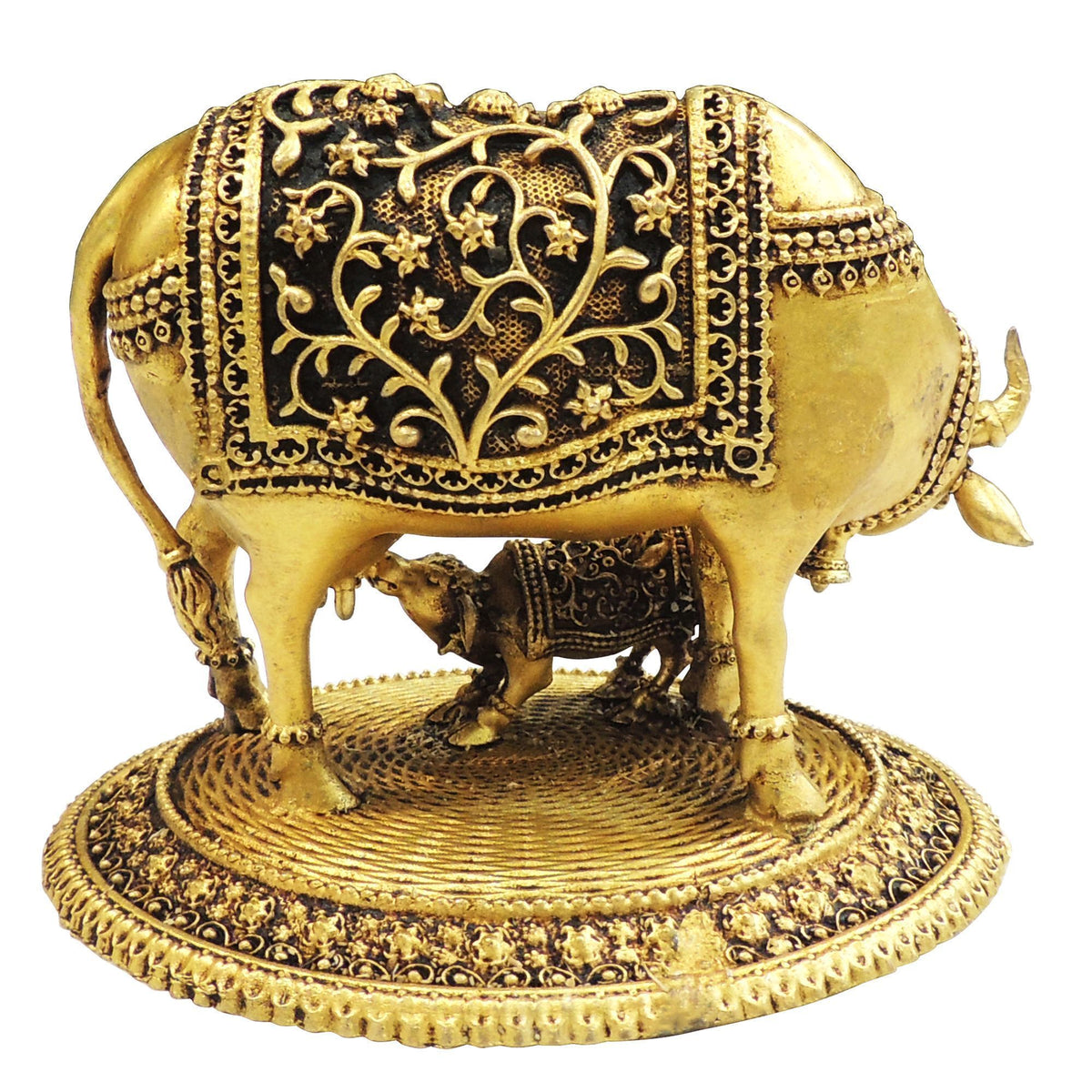 Brass Showpiece Cow God Idol Statue - 4.5*3.2*3.5 Inch (BS1727 C)