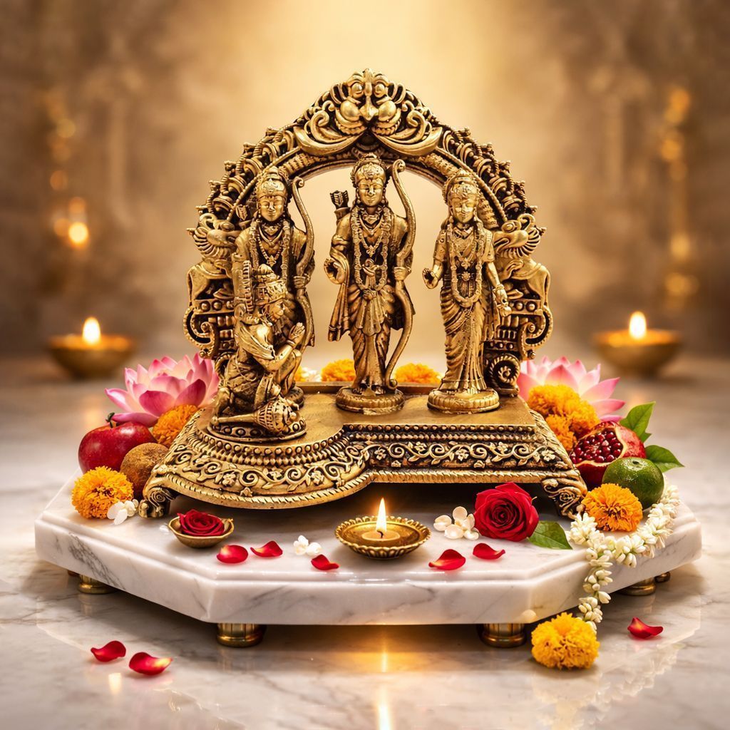 Brass Showpiece Ram Darbar God Idol Statue - 5.7*3*6 Inch (BS1728 H)