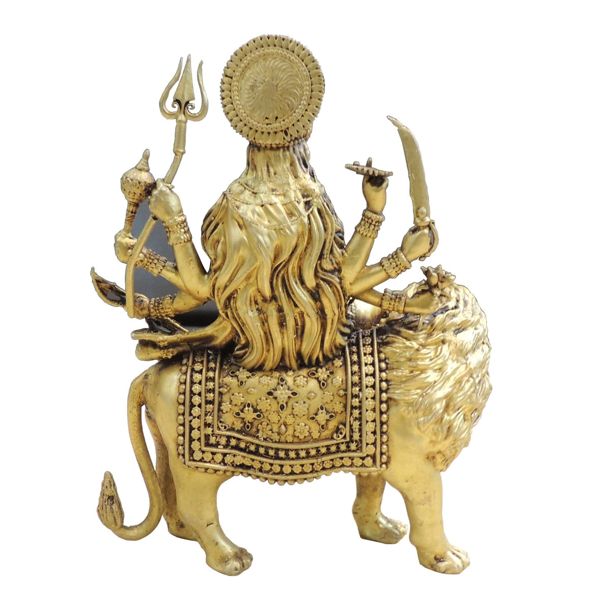 Brass Durga Ji Idol Statue for Home Temple & Festive Gifting - 6*3*7.5 Inch (BS1732 K)