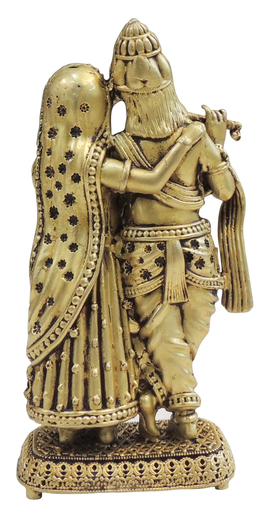 Brass Showpiece Radha Krishan Pair Statue, Made From Machine - 3*2*5.6 Inch (BS1733 F)