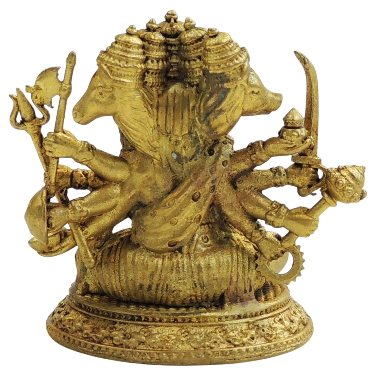 Brass Showpiece Panchmukhi Hanuman Ji God Idol Statue - 2.7*2*2.7 Inch (BS1736 B)