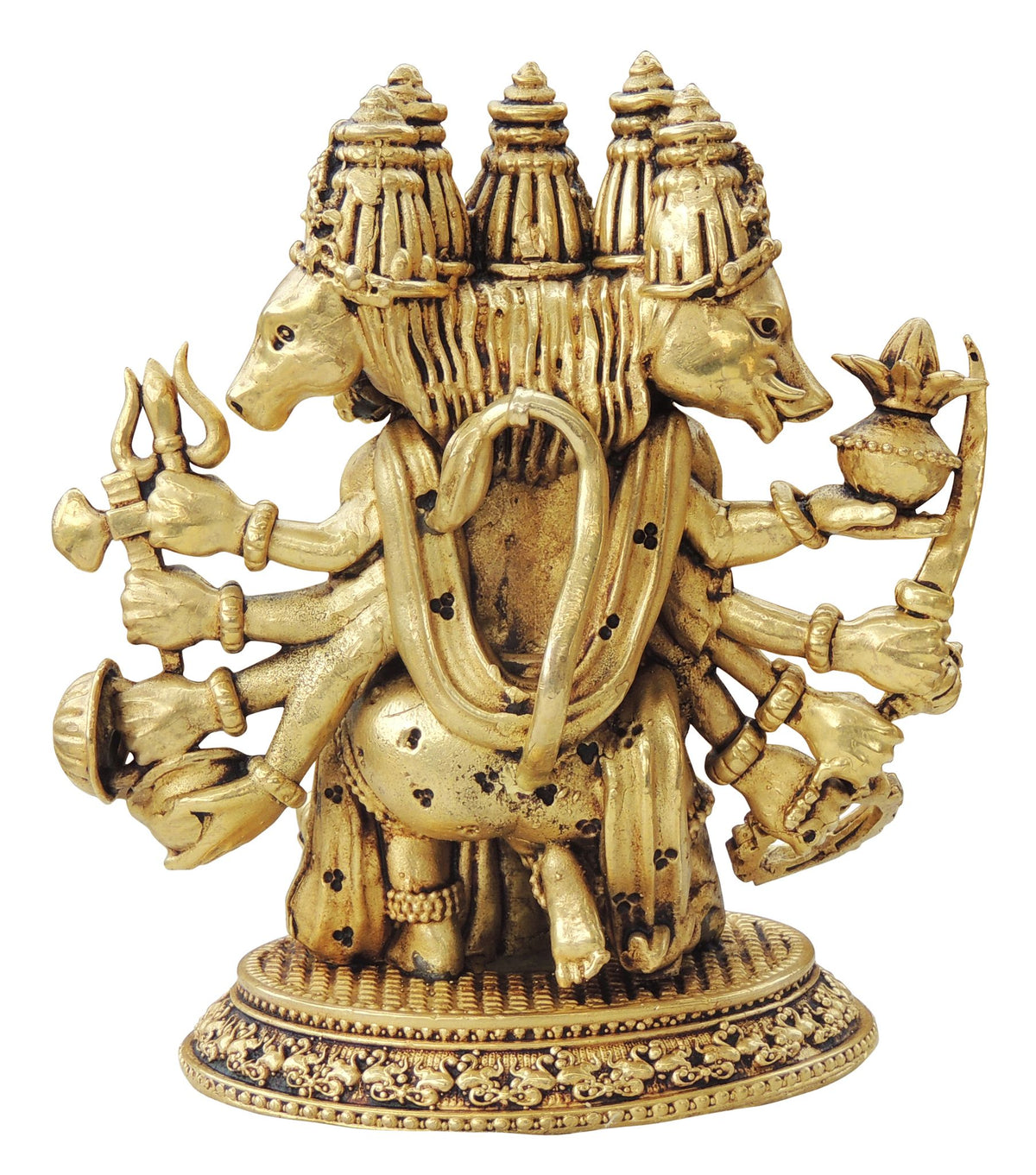 Brass Showpiece PanchMukhi Hanuman ji God Statue, Made From Machine - 5*3*5.5 Inch (BS1736 F)