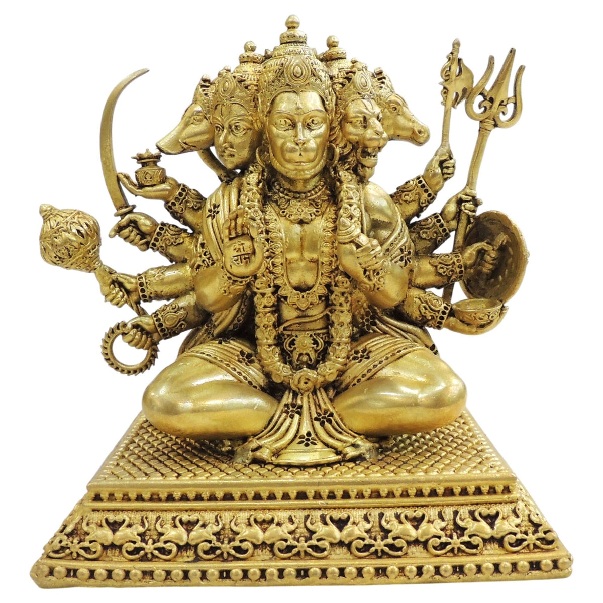 Brass Showpiece Panchmukhi Hanuman Ji God Idol Statue - 6*4*6 Inch (BS1736 I)