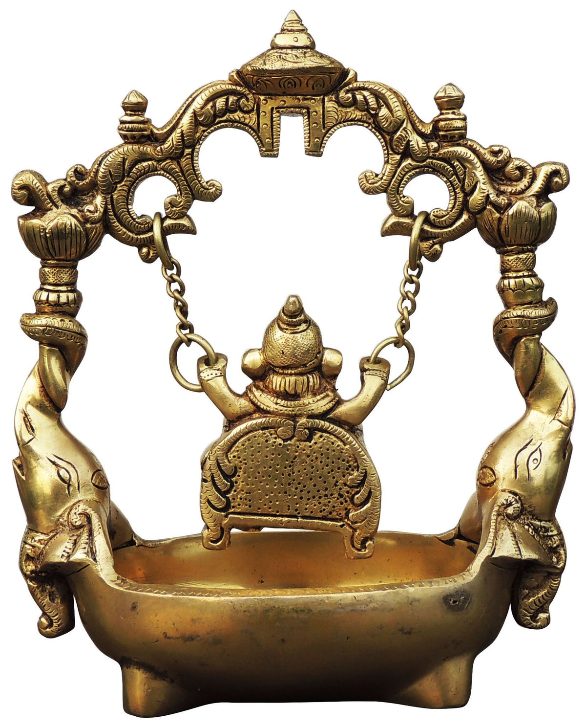 Brass Showpiece Ganesh Jhula God Idol Statue - 7*3.6*8.6 Inch (BS1757 C)