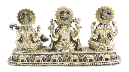 Brass Laxmi Ganesh Saraswati - 8*2*4 Inch (BS1772 E)