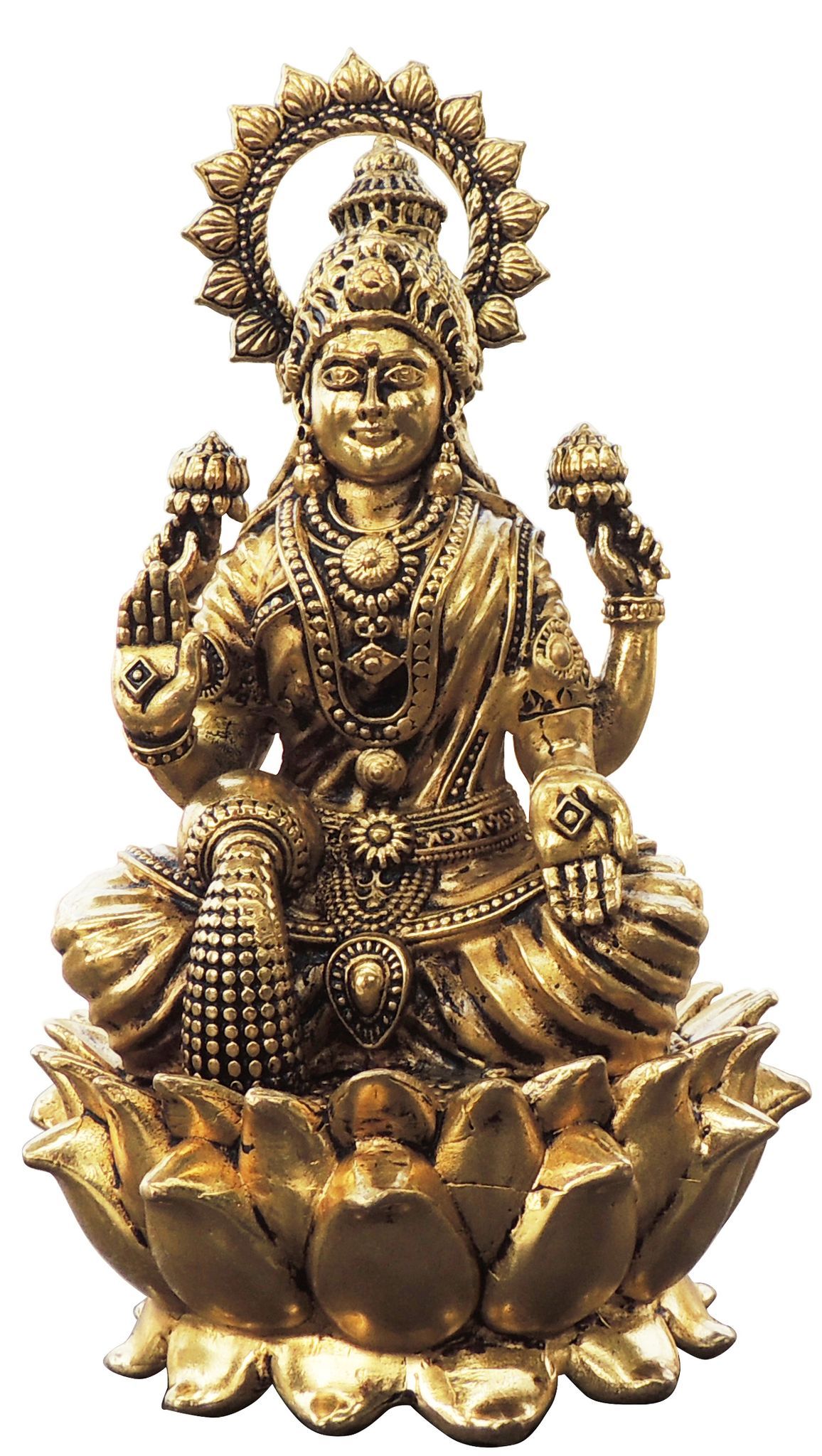 Brass Showpiece Laxmi Ji God Idol Statue - 4.5*4.5*7.5 Inch (BS1773 L)