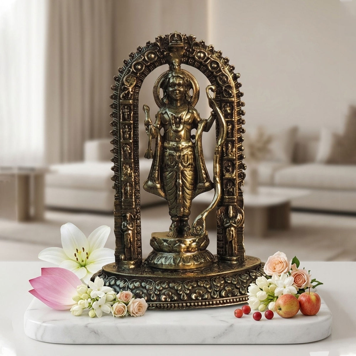 Brass Showpiece Ram Ji God Idol Statue - 4.2*3.1*6 Inch (BS1802 G)