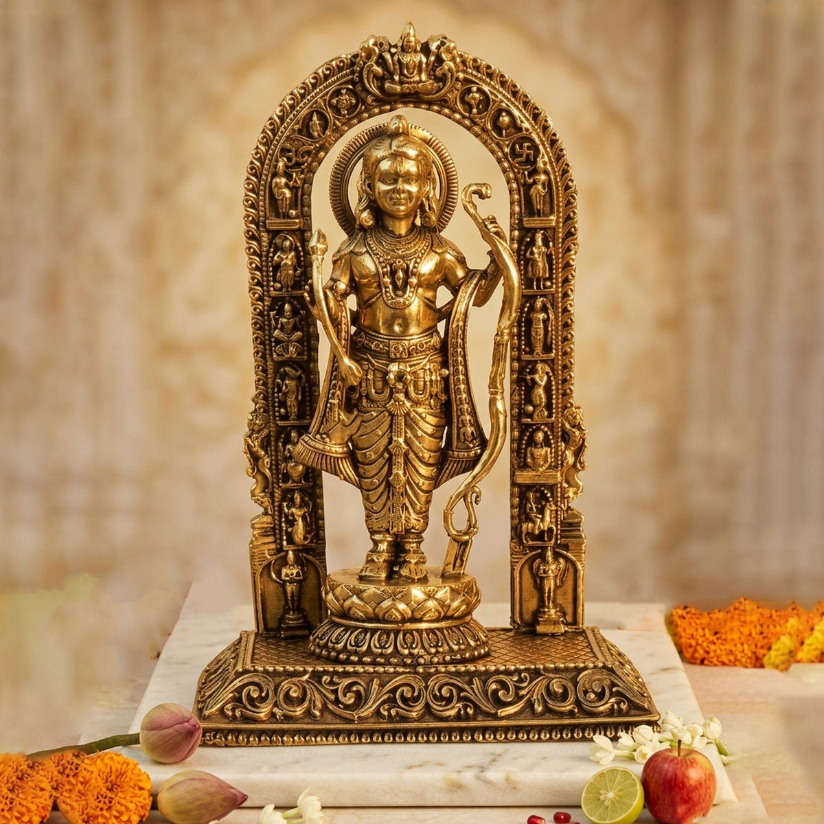 Brass Showpiece Ram Darbar God Idol Statue - 9.5*4.5*11 Inch (BS1765 D)