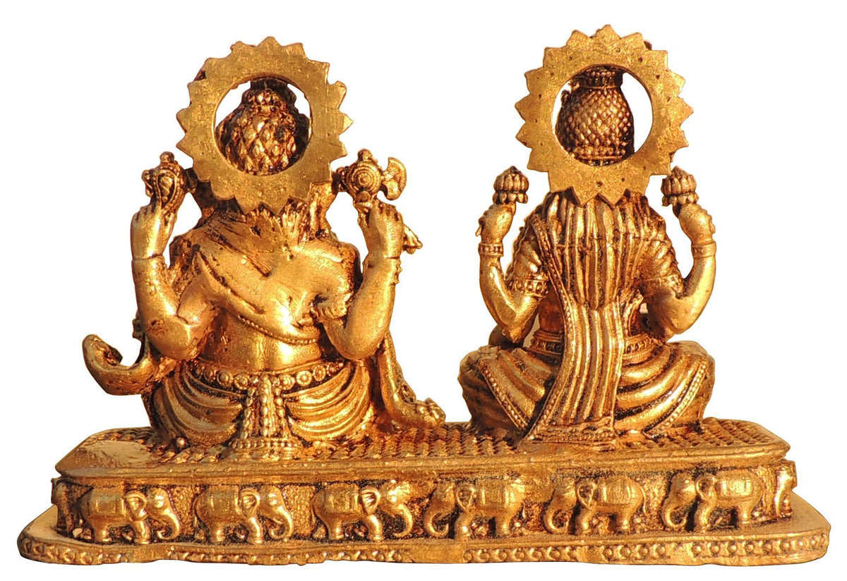 Brass Showpiece Laxmi Ganesh Ji God Idol Statue - 4.5*1.5*3 Inch (BS1803 D)