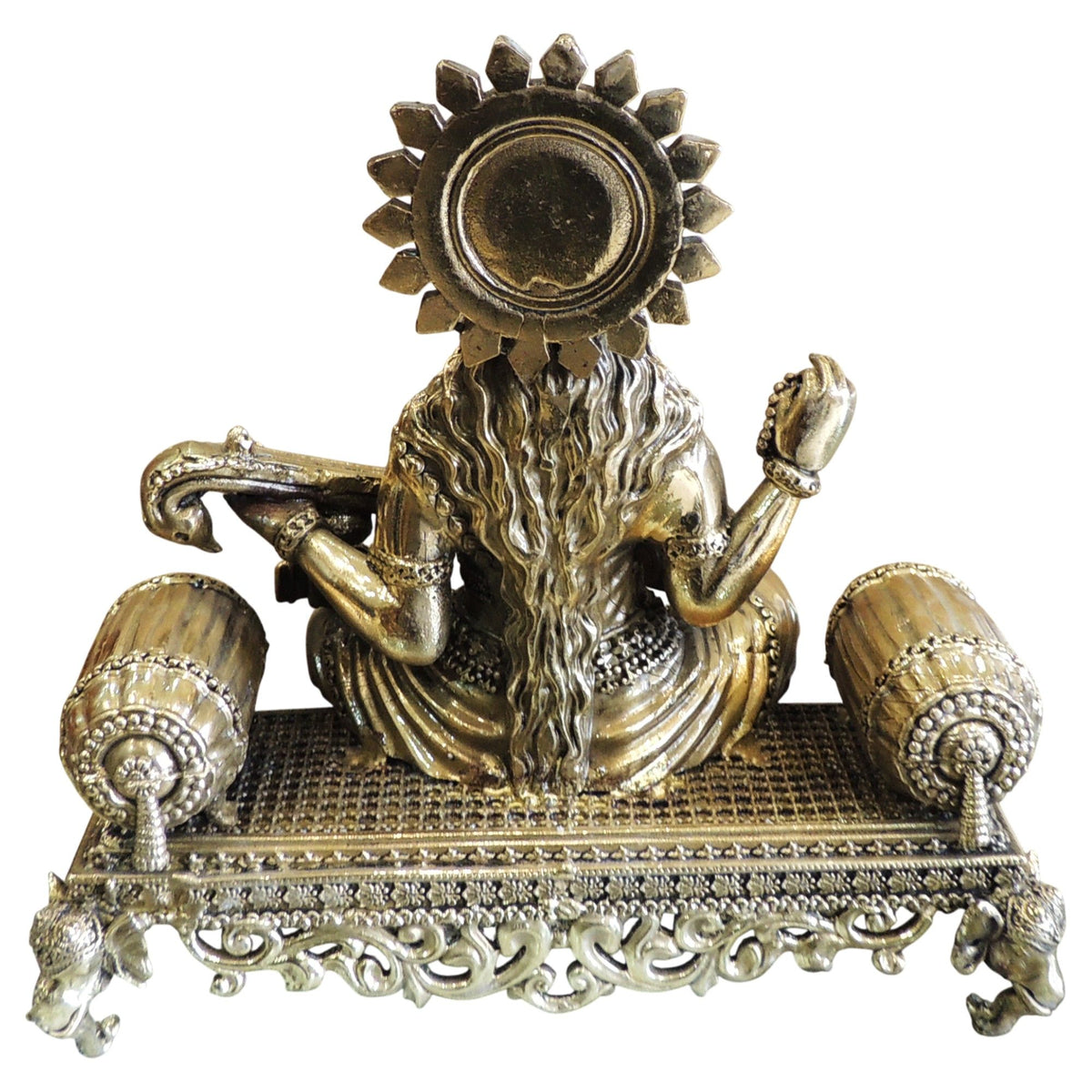 Brass Showpiece Saraswati Ji God Idol Statue - 4.8*8*7.7 Inch (BS1805 S)