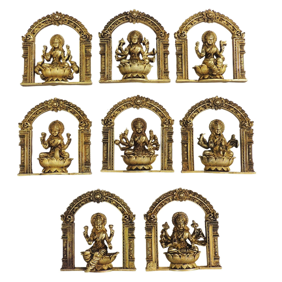 Brass Showpiece Aasth Laxmi Statue - 4*0.6*4 Inch (BS1810 C)