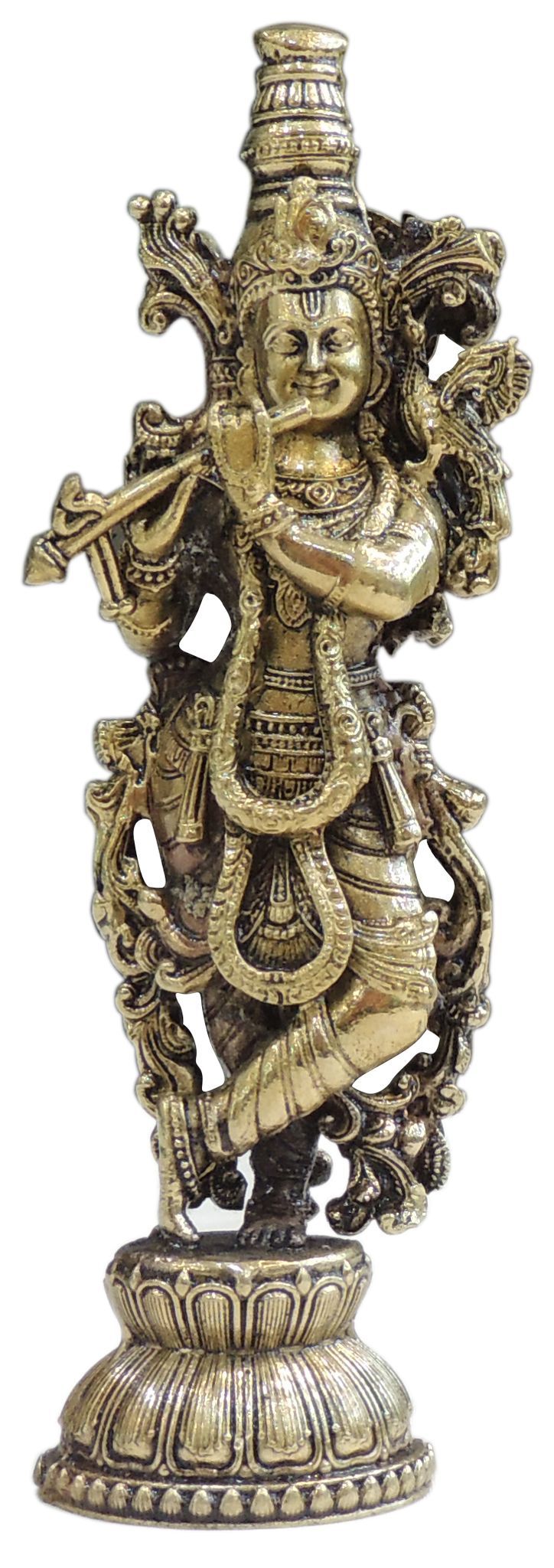 Brass Showpiece Krishna God Idol Statue - 2*1.2*6 Inch (BS1816 K)