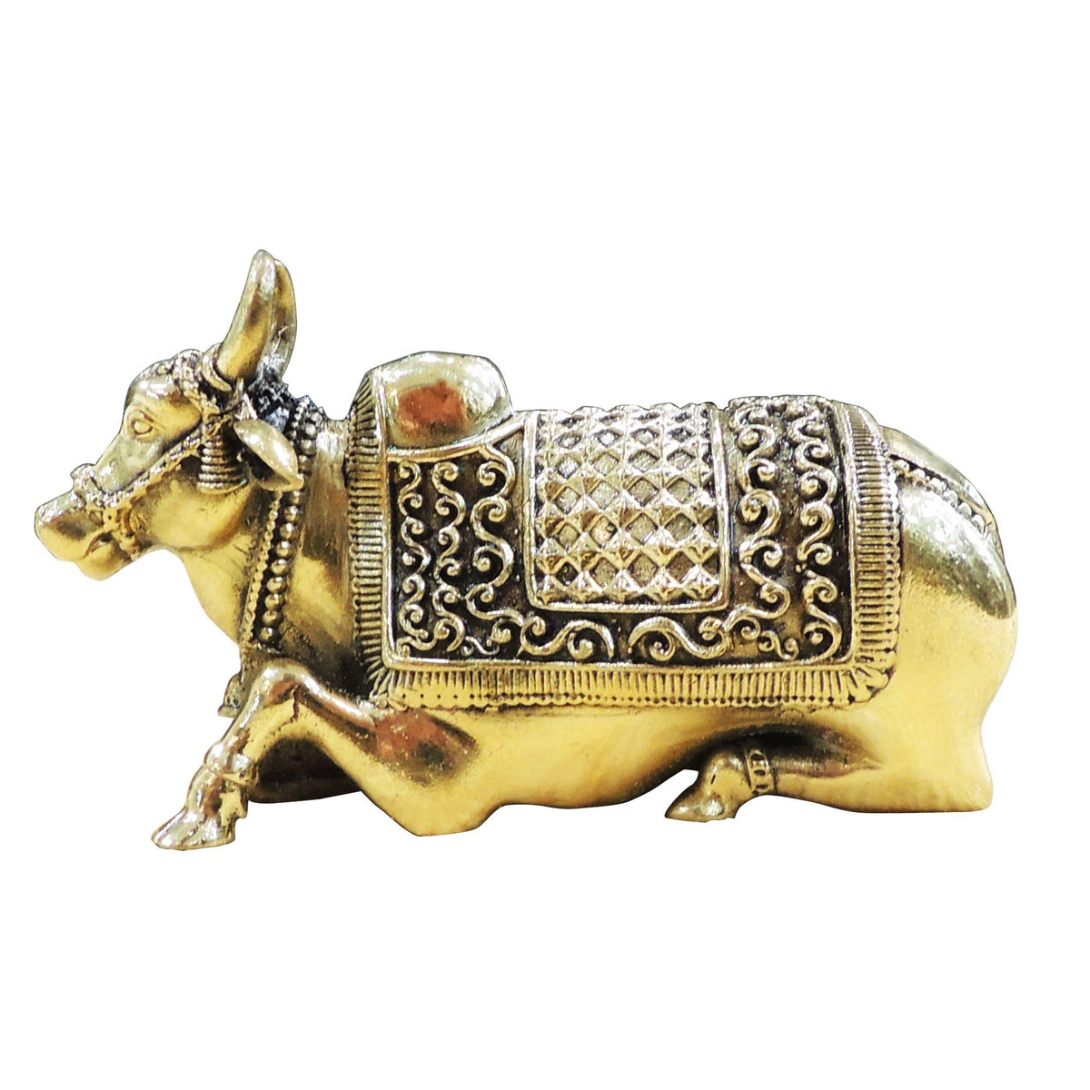 Brass Showpiece Nandi God Idol Statue - 3.7*1.2*2.2 Inch (BS1858 D)