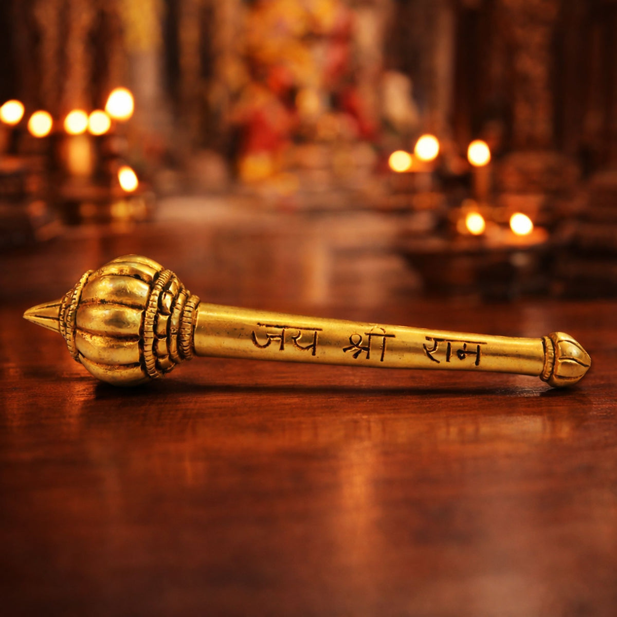 Brass Showpiece Hanuman Gada God Idol Statue - 6.5*1.5*1.5 Inch (BS1864 G)