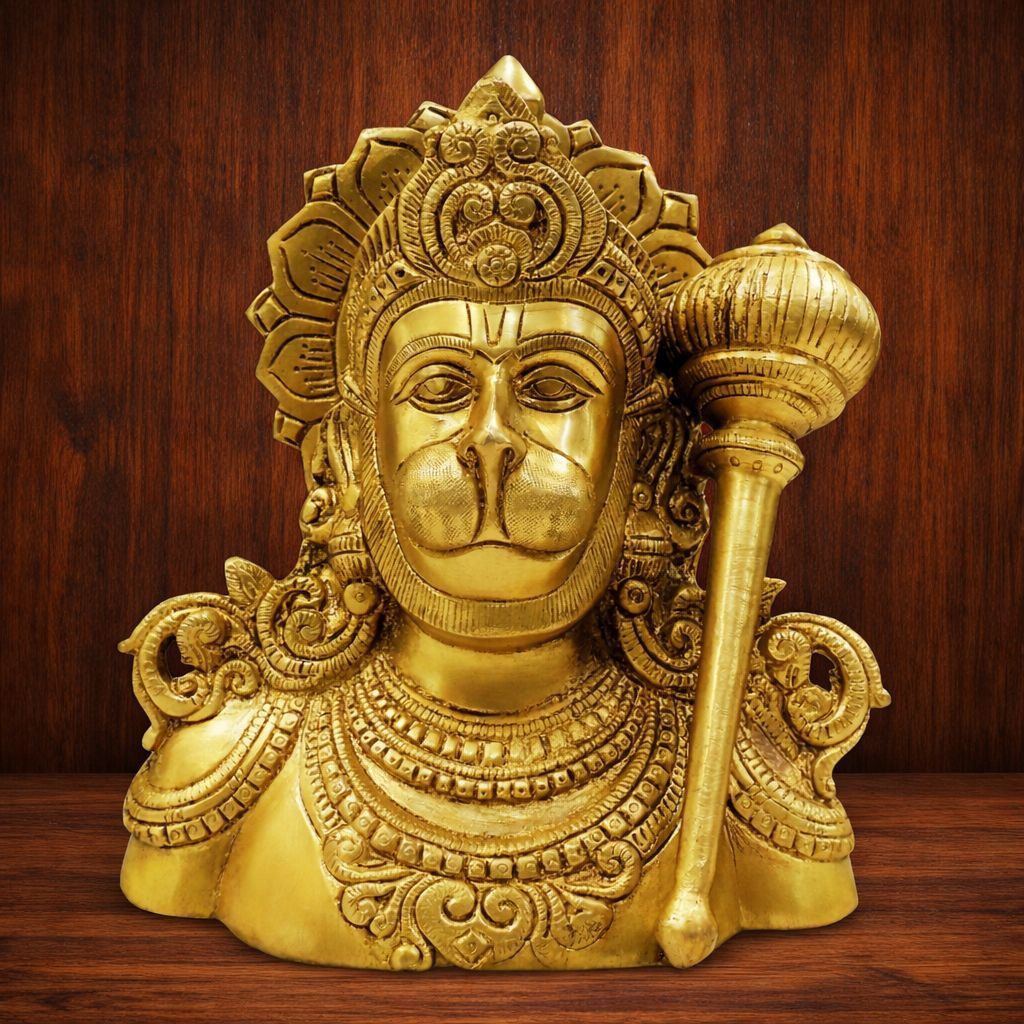Brass Showpiece Hanuman Face God Idol Statue - 7*3*8 Inch (BS1889 E)